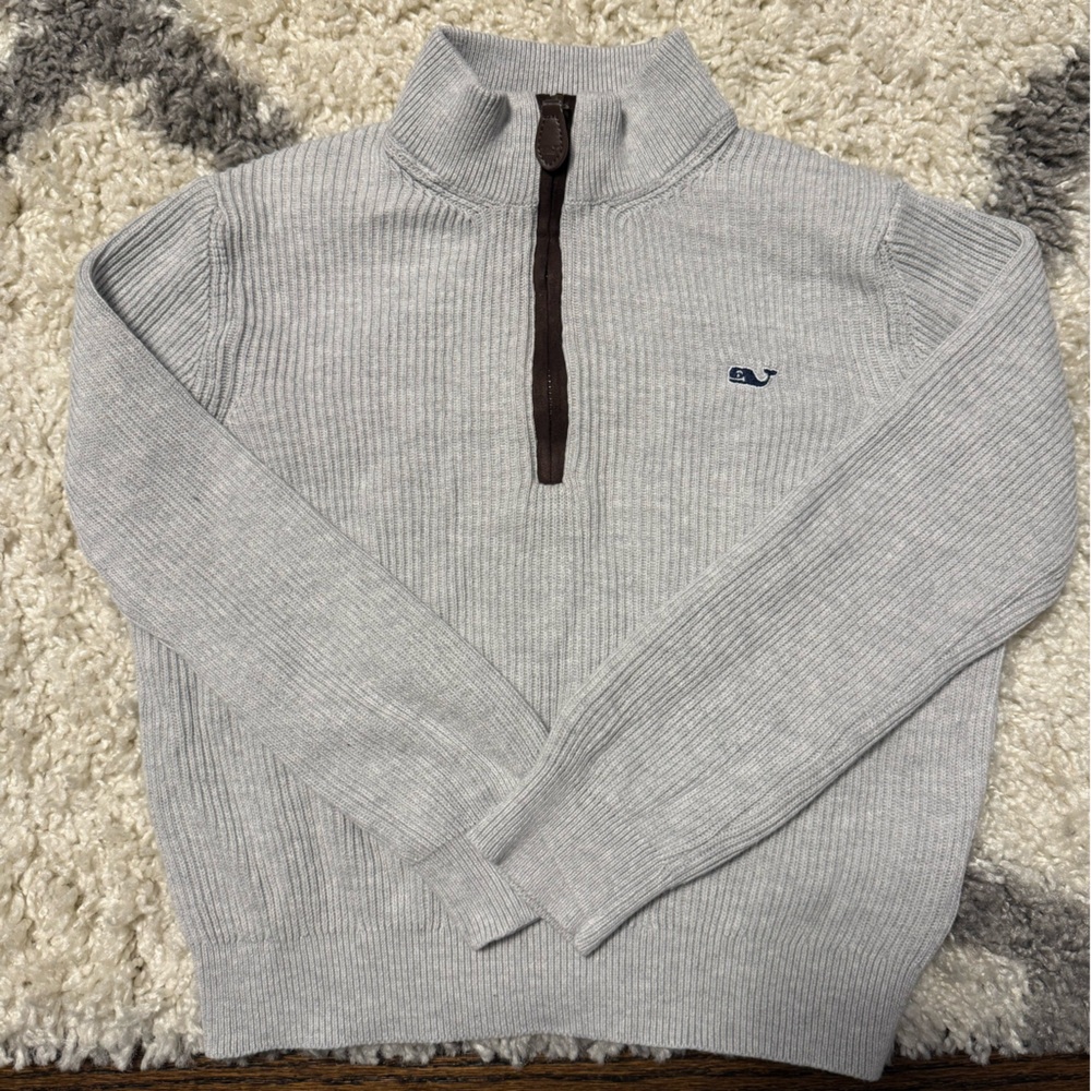 Vineyard Vines Boys Size 5 Gray Half-Zip Sweater